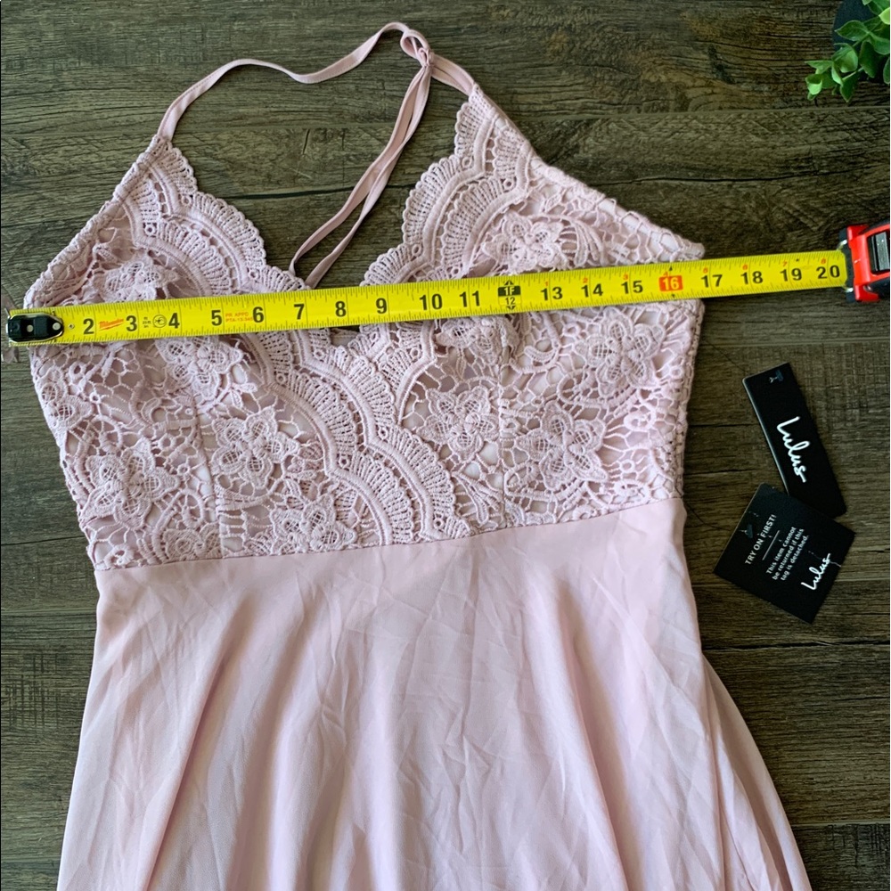 NWT LuLus Madalyn Dusty Lavender Lace Maxi Dress M - Picture 8 of 13